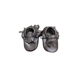 🆕 Teeny Toes Metallic Leather Moccasins - Baby Size 1